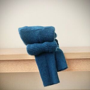 joodito 100% cashmere long snake wraparound scarf dark crystal teal blue unisex